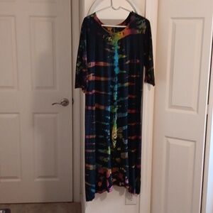 Sacred threads midi tie died dress.